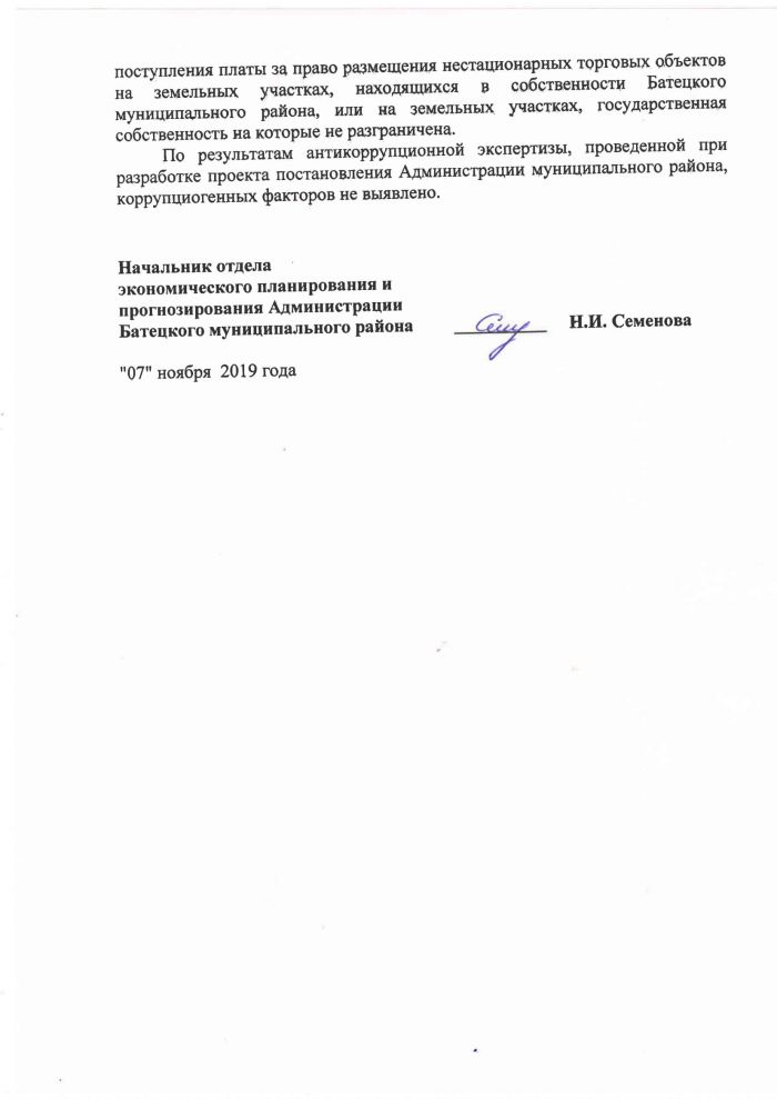Проект постановления О внесении изменений в схему размещения нестационарных торговых объектов, расположенных на земельных участках, в зданиях, строениях, сооружениях, находящихся в государственной собственности или муниципальной собственности, на территории Батецкого муниципального образования. 