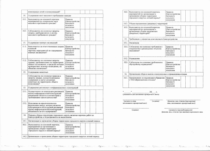 об утверждении формы проверочного листа (списка контрольных вопросов, ответы, на которые свидетельствуют о соблюдении или несоблюдении контролируемым лицом обязательных требований), применяемого при осуществлении муниципального контроля с сфере благоустройства на территории Батецкого сельского поселения