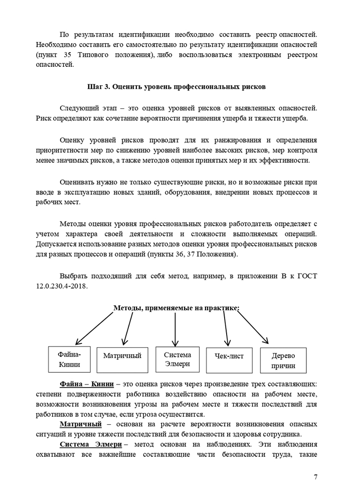Методические рекомендации по проведению оценки и управлению профессиональными рисками
