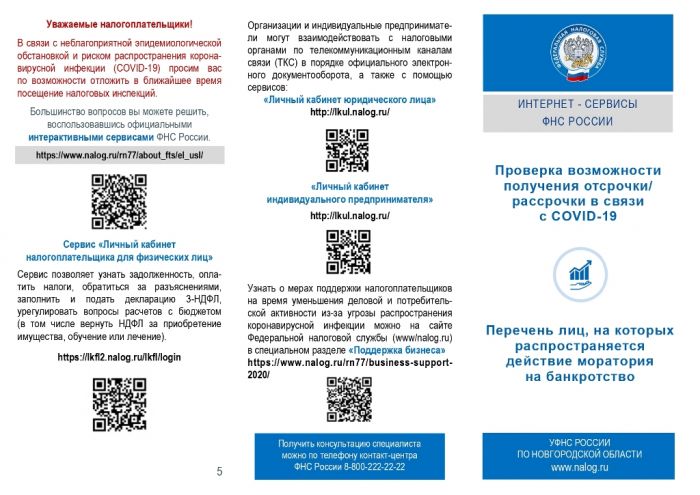  Информационные материалы о мерах по поддержке бизнеса, занятого в пострадавших от коронавируса областях